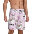 thumbnail image 2 of Balery No Drama Llama Pantalones cortos de pijama de punto de algodón para hombre con cinturilla y bolsillos-3X-Large, 2 of 6