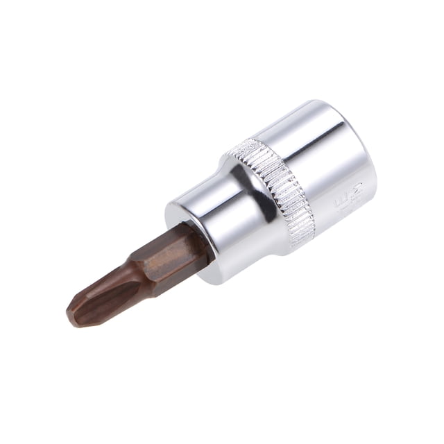 Socket de broca Phillips métrica estándar #3 de 3/8" de Uxcell, acero S2 y Cr-V