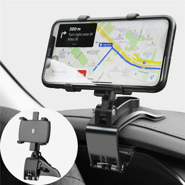 Lao grootmoeder De Alpen Universal Car Cell Phone Mount Upgrade 1200 Degree Rotation Dashboard Cell  Phone Clip Car Holder Mount Stand Suitable for 3 to 7 inch Smartphones -  Walmart.com