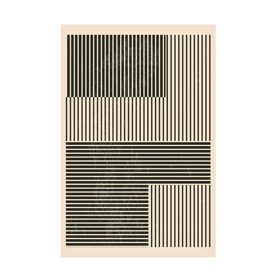 Trademark Fine Art jay stanley Black and White Geometric Shapes 4 Canvas Wall Art