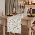 thumbnail image 2 of Table Runners 72 Inches Long Dress Scarves, Spring Flowers Farmhouse Kitchen/Dining Table Runner, Coffee Tablerunners, Blue Pink Floral Leaves Farmhouse Vintage Plants 18x72 Inch, 2 of 9