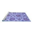thumbnail image 2 of Ahgly Company Machine Washable Indoor Square Abstract Blue Modern Area Rugs, 4' Square, 2 of 4