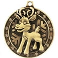 thumbnail image 2 of Reindeer Medals, 2" Gold Diecast Reindeer Medal Award 100 Pack, 2 of 2
