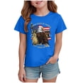 thumbnail image 2 of mgoYE 250th Anniversary USA Shirts Gifts for Girls Girls Boys American Flag Shirt Short Sleeve USA 4th of July Flag Tops Loose Patriotic Novelty T-Shirts(Blue,7-8 Years), 2 of 4