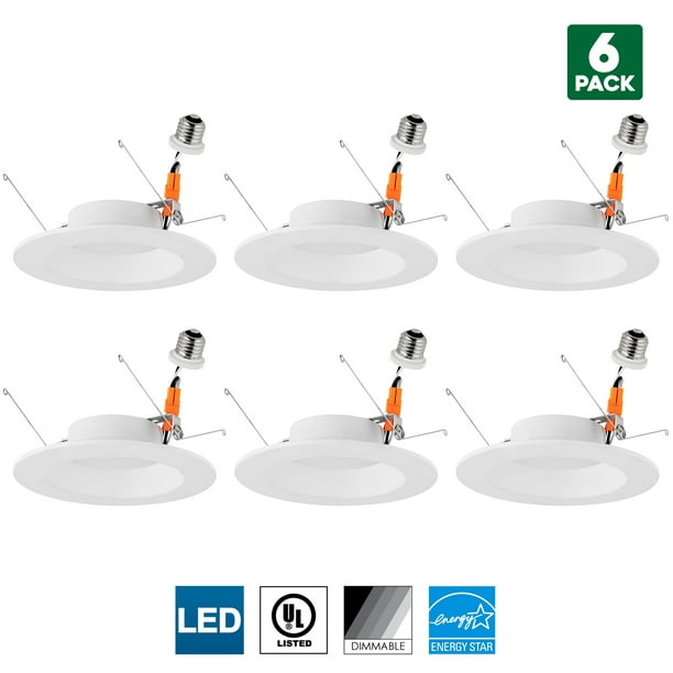 6 Packsunlite Led 5 Inch Round Retrofit Recessed Downlight Can