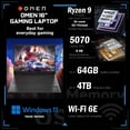 thumbnail image 2 of HP Omen RTX 5070 Gaming Laptop, 16" WQXGA 240Hz, AMD Ryzen 9 8940HX, 16GB DDR5, 512GB SSD, Windows 11 Home, 2 of 8