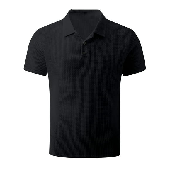 Muscularfit Hauts pour Hommes Manches Courtes Col Noir Polos Unis Chemises de Plage pour Hommes