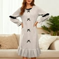 thumbnail image 7 of hotojiny Fleece Nightgowns for Women Cute Ruffle Hem Fleece Nightdress Lantern Long Sleeve Flowy Sleepwear Cozy Loungewear, 7 of 7