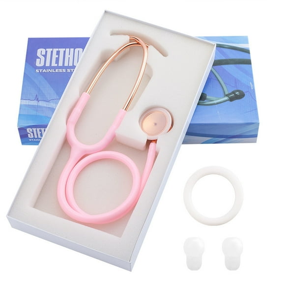 Stéthoscope - Pièce Thoracique Sensible pour Surveiller les Sons Amplifiés du Cœur et des Poumons - Tube Stéthoscope Léger et Flexible - Embouts d'Oreille Supplémentaires et Anneau Anti-Froid