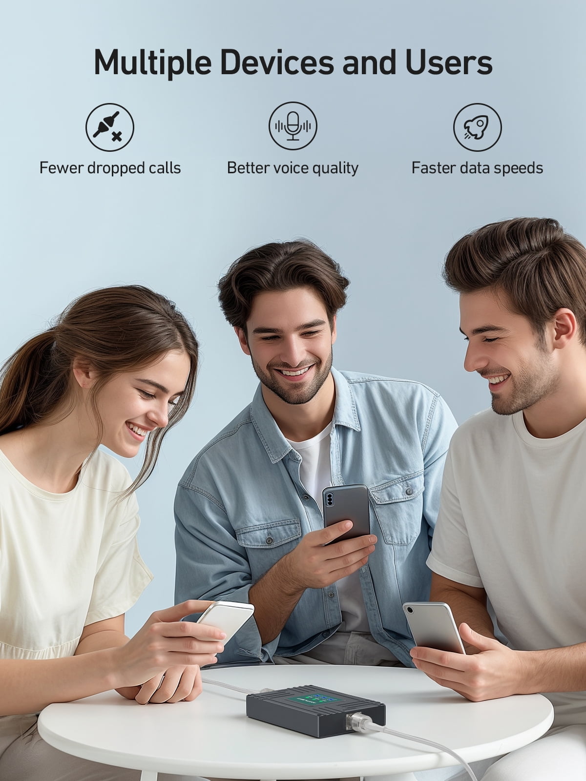 Cell Phone Booster, Boost 4G/5G Signal up to 4500Sq ft, Support band 5/12/13/17, FCC Approved