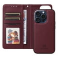 thumbnail image 6 of SaniMore for iPhone 15 Pro Max Wallet Case, Detachable Strong Magnetic PU Leather Flip Cover PU Leather with Magnetic Shell Card Slots Cash Pocket Wristlet Strap Full Protective Stand Shell, Winered, 6 of 12