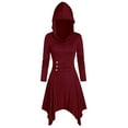 thumbnail image 1 of Bowake Bowake Cape Médiévale à Capuche pour Femmes Vintage à Lacets Pull à Manches Longues Robe Gothique Haute Basse, 1 of 3