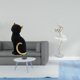 thumbnail image 2 of Figura decorativa de resina de bailarina de gato elegante para entrada, estantería, sala de estar, dormitorio, chimenea, oficina, adorno de arte moder, 2 of 8