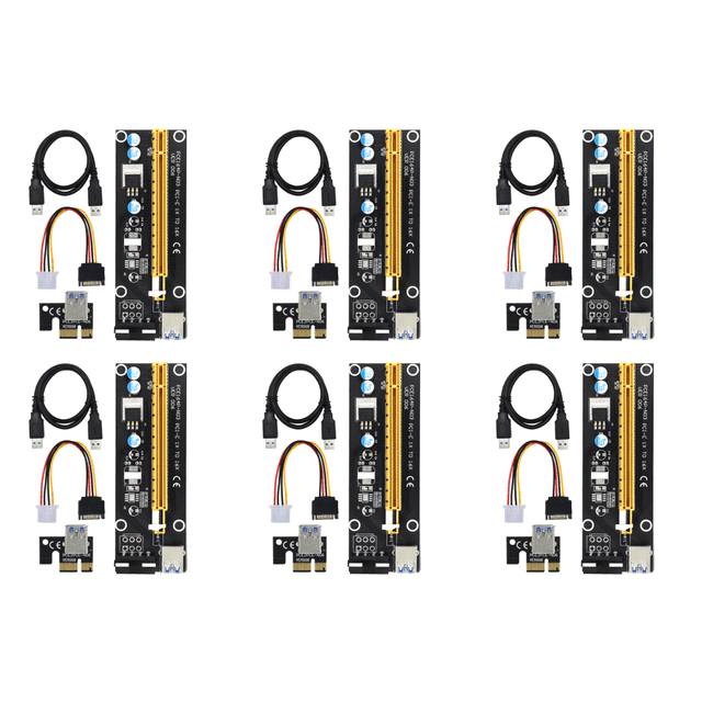 Adaptador PCI-E 1x a 16x 15 pines Power PCIe Riser VER006 Extender - 4