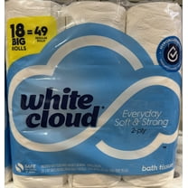 White Cloud Bath Tissue, Unscented, Ultra Soft & Strong, 18 Big Rolls, 2-Ply