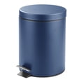 thumbnail image 1 of Cubo de basura metálico Pedal Bin mDesign de 5 litros con tapa para baño, color azul, 1 of 8