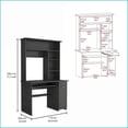 thumbnail image 2 of Desks, Acequia Computer Office Desk with Hutch & Bottom Shelf, 43.3"W x 22.9"D | Gray | Particle Board, 2 of 7