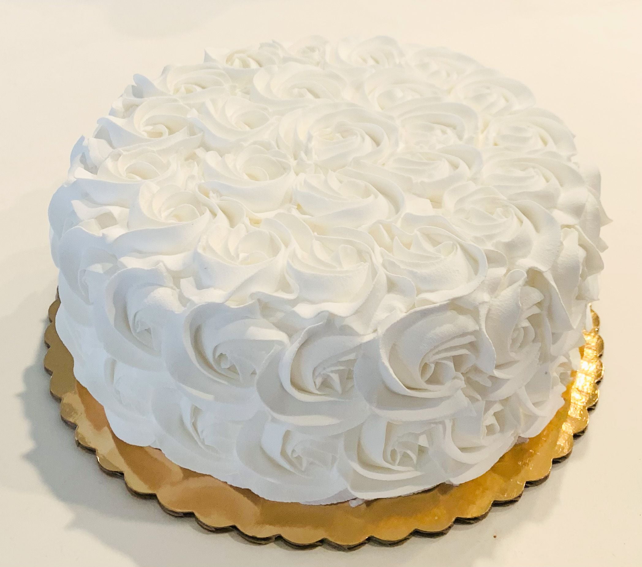 Large White Rosette Wedding Fake Cake Display 9" Faux Cake Decoration