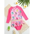 thumbnail image 4 of Toddler Girls Rash Guard Sets with Bikini Bottoms Swimwear（4-7Y）, 4 of 6