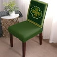 thumbnail image 2 of St Patrick Dining Room Chair Covers Stretch Parsons Chair Slipcovers Set of 6&nbsp; Shamrocks Texture Green Removable Seat Chair Cover Protector for Kitchen/Hotel/Wedding, 2 of 6