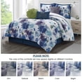 thumbnail image 3 of Lanco Floral Blue 7 Piece Comforter Set Blue/Purple, Bed Size King, Fill Polyester, 3 of 7