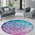 thumbnail image 4 of LaModaHome Rounded Rug Mandala Round RugNon-Slip Rug Washable Mat Child Stain Resistant Living Room Kitchen Carpet 4.6X4.6ft(140X140cm), 4 of 4