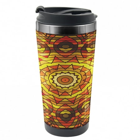 

Celtic Travel Mug Celtic Motif Victorian Steel Thermal Cup 16 oz by Ambesonne