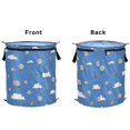 thumbnail image 2 of 50L Extra Large Popup Hamper Collapsible Laundry Basket With Zippered Lid 15.7x18.5in Daisies Clouds, 2 of 7