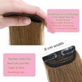 thumbnail image 4 of Benehair Clip in 100% Remy Human Hair Extensions Hair Pad Invisible Hairpiece Topper Thickened Soft Thin Hair Brown, 4 of 10