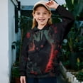 thumbnail image 2 of Uorisanigo Girls Oversized Sweatshirts Cool Black Cat Long Sleeve Lapel Zipper Sweatshirt Lightweight Quarter Zipper Pullover Jackets for Teen Girl School Athletic Tops Fall Clothes, 2 of 7