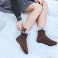 thumbnail image 5 of 1 par de calcetines de Color sólido de Lolita dulce para mujeres y niñas, medias japonesas Jk para estudiantes con lazo y adorno de encaje, 5 of 5