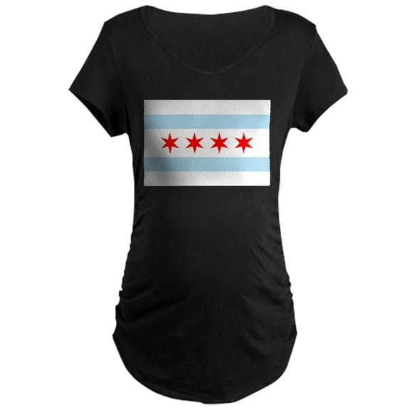 CafePress - Chicago Flag Maternity T Shirt - Maternity Dark T-Shirt