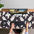 thumbnail image 4 of Long Mouse Pads for Desk,Dark Halloween White Ghosts Desk Mats on Top Of Desks, Desk Mouse Pad Extra Large with 3mm Non-Slip Base and Stitched Edge for Gaming,Office,Work,Home 47.3"x23.6", 4 of 6