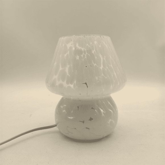 Mushroom Table Lamp Small Bedside Table Glass Lamp Translucent Glass Desk Lamp for Living Room US Plug Colorful Amber