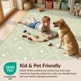 thumbnail image 4 of Design&I 8'x10' Washable Area Rug Sage Interlocking Cream Grid Balanced Contemporary Bathroom Waffle for Living Room, Family Extra Large Skid-Resistant Low Profile, 4 of 7