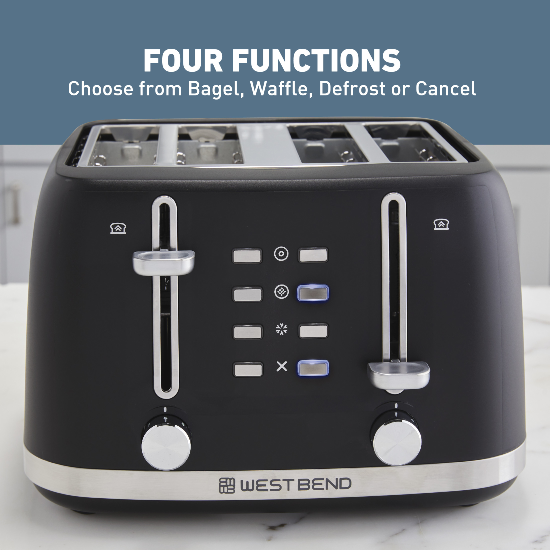 West Bend 4-Slice Toaster, in Black (TTWB4SBK13)