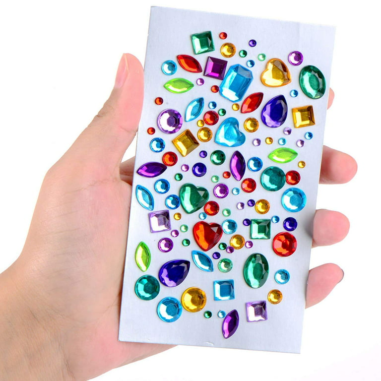 Self-Adhesive Rhinestone Sticker Bling Craft Jewels Crystal Gem Stickers, Assorted size, 5 Sheets (Multicolor 3)