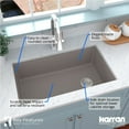 thumbnail image 5 of Karran Usa Qu-670 Undermount Quartz/Granite 32" Single Bowl Kitchen Sink - Concrete, 5 of 5