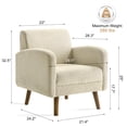 thumbnail image 3 of XDECO Modern Accent Chair，Upholstered Reading Sofa Chair with Wood Legs for Living Dining Room Bedroom, Beige, 3 of 7