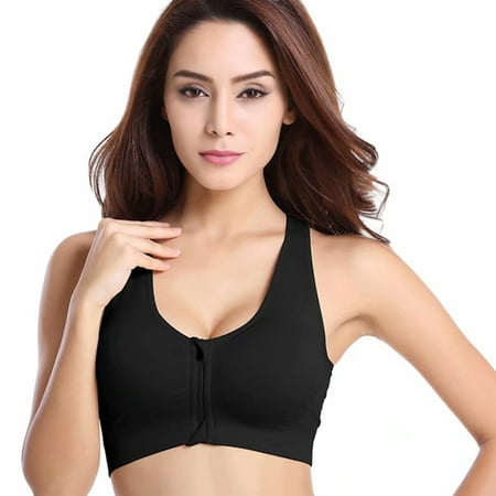 Gear Black Canvas Womens Workout (Noroomaknet Womens Sport Bra for Women,Womens Seamless Front Close Sport Bra Active Gym Yoga Workout Wireless Zip Front Mesh)