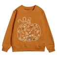 thumbnail image 3 of Weebloom Kids Thanksgiving Crewneck Sweatshirt Pumpkin Pullover Autumn Winter Tops Boy Girl Holiday Sweatshirts Brown, 3 of 4