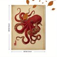 thumbnail image 3 of Red Octopus Nautical Canvas Wall Art 15.75x11.81 Inches, 3 of 8