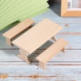 thumbnail image 1 of 1/12 casa de muñecas en miniatura, muebles de madera, mesa, banco, modelo, conjunto de accesorios, banco de mesa, 1 of 7