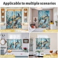 thumbnail image 6 of Coastal Sea Turtle Kitchen Curtains 84 Inch Length, Vintage Teal Nautical Beach Botanical Grommet Top Bedroom Living Room Curtains, Light Filtering Cafe Curtain Drapes 2 Panels Set 104''x84'', 6 of 9