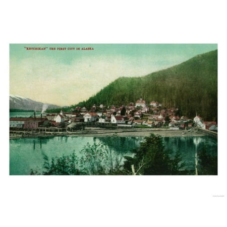 Ketchikan, Alaska Town View - First City in Alaska Print Wall Art By Lantern (Best Small Towns In Alaska)