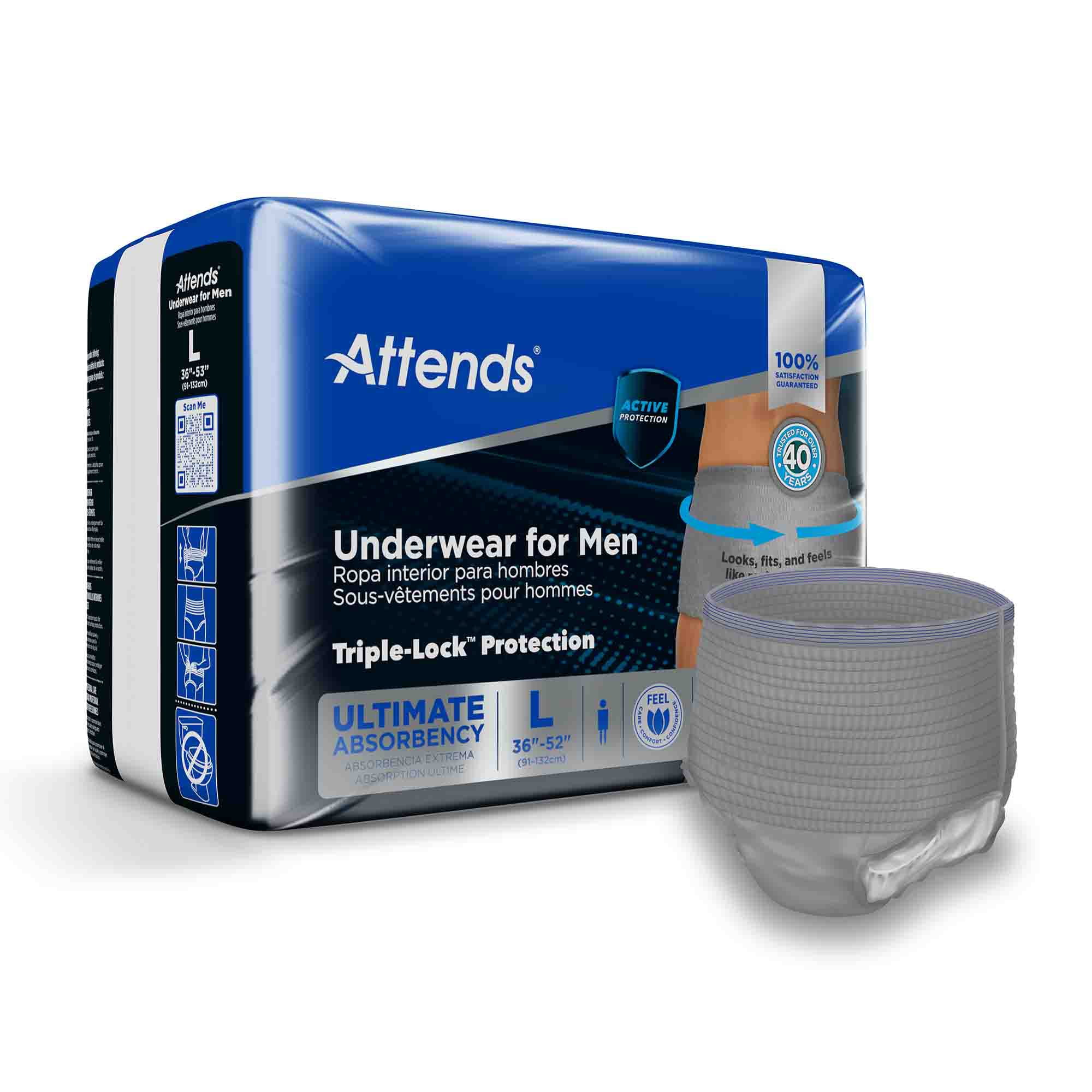Attends For Men Disposable Underwear Male Pull On with Tear Away