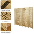 thumbnail image 6 of Room Divider Wood Carved Wall Divider Indoor Folding Bohemian Style Portable Partition Screen for Home Office Garden Terrace - 6 Panels (Natural), 6 of 16