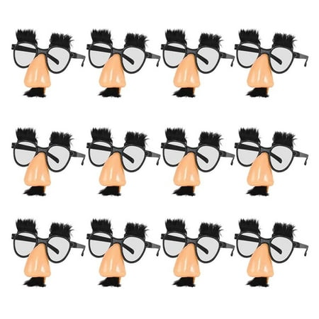 Kicko Disguise Glasses With Funny Nose - Eyebrows And Mustache - 12 Pack - For Kids Great Party Favor, Fun, Costume, Halloween