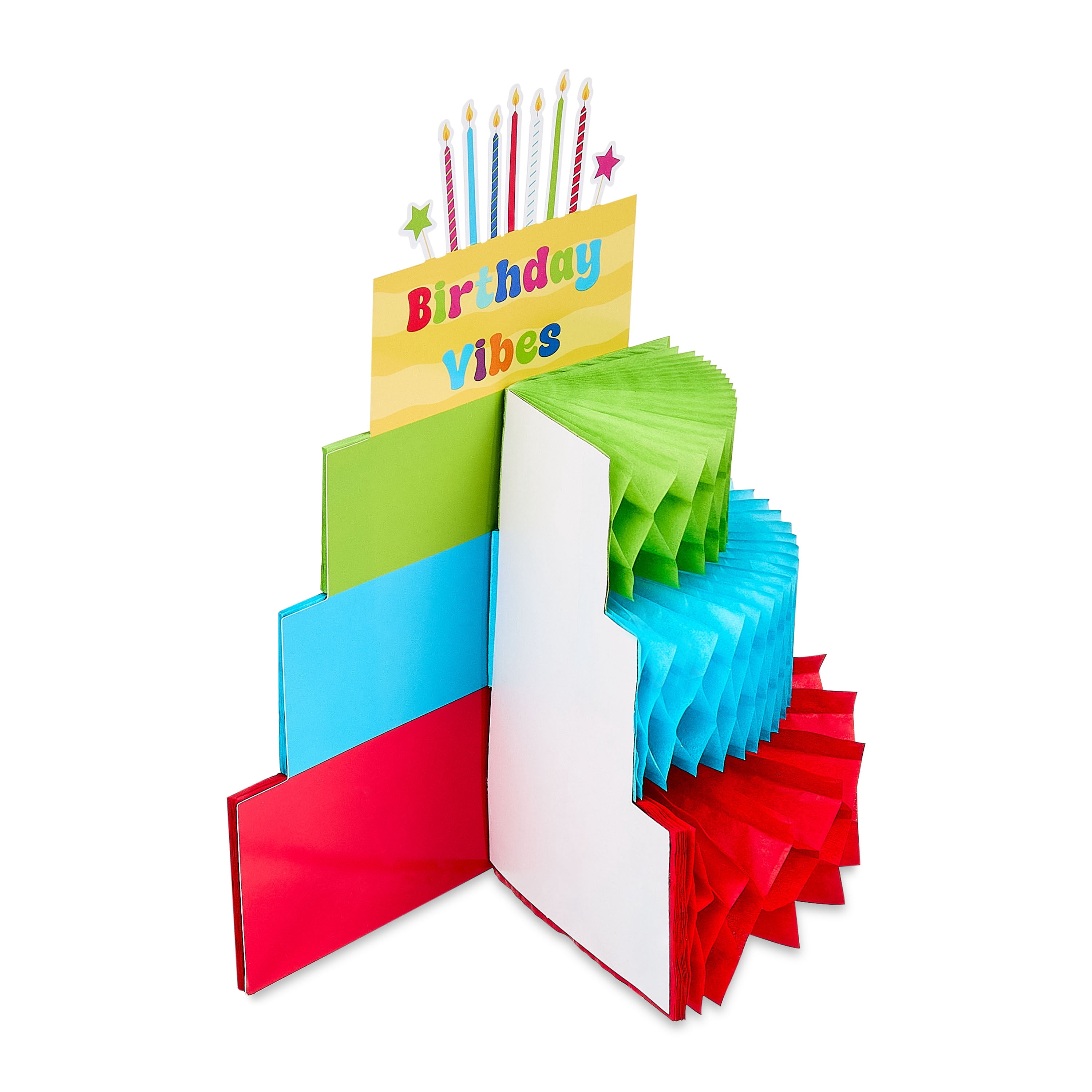 Multicolor Birthday Cake Paper Honeycomb Table Centerpiece Decorations, 3 Count, by Way To Celebrate
