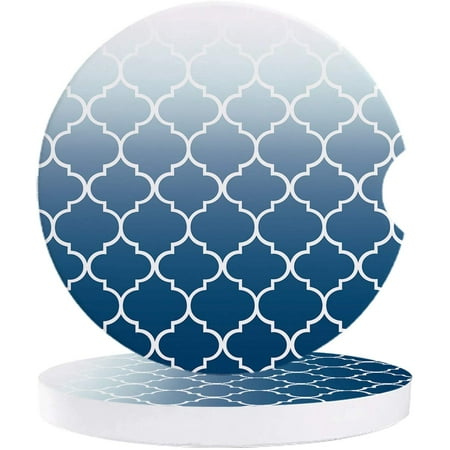 

ZHANZZK Vintage Moroccan Blue Gradient Set of 6 Car Coaster for Drinks Absorbent Ceramic Stone Coasters Cup Mat with Cork Base for Home Kitchen Room Coffee Table Bar Decor
